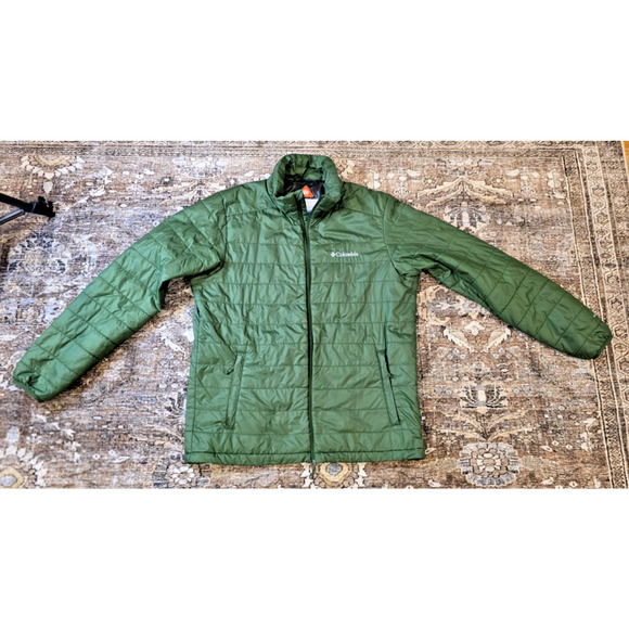 Columbia Omni-Heat Green Puffer Jacket Women’s Medium Winter Ski Coat Warm - Picture 1 of 8